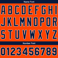 Benutzerdefinierte Authentisch Baseball-Trikot Orange-Marine