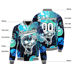 Benutzerdefinierte Blau Varsity-Jacke. Letterman-Jacke für Männer, Frauen und Jugendliche