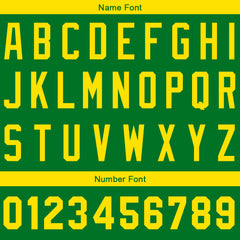 Benutzerdefinierte Authentisch Baseball-Trikot Kelly Grün-Gelb