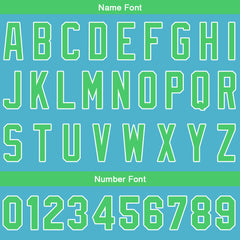 Benutzerdefinierte Authentisch Baseball-Trikot Hellblau-Grün