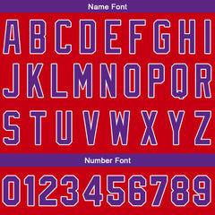 Benutzerdefinierte Authentisch Baseball-Trikot Rot- Lila