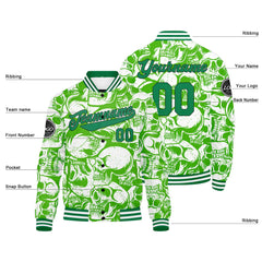 Benutzerdefinierte Grün Varsity-Jacke. Letterman-Jacke für Männer, Frauen und Jugendliche