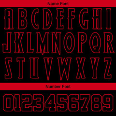 Benutzerdefinierte Baseball Jersey Personalisierte Baseball Shirt genäht und Druck Hai-Schwarz&Rot