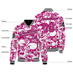Benutzerdefinierte Rosa Varsity-Jacke. Letterman-Jacke für Männer, Frauen und Jugendliche