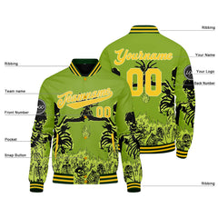 Benutzerdefinierte Grün Varsity-Jacke. Letterman-Jacke für Männer, Frauen und Jugendliche