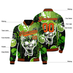 Benutzerdefinierte Grün Varsity-Jacke. Letterman-Jacke für Männer, Frauen und Jugendliche