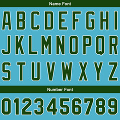 Benutzerdefinierte Authentisch Baseball-Trikot Hellblau-Dunkelgrün