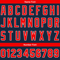 Benutzerdefinierte Authentisch Baseball-Trikot Marine-Rot