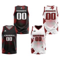 Benutzerdefinierte Rot Reversible Basketball Jersey Personalisierte Print Name Nummer Logo