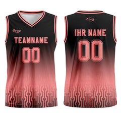 Benutzerdefinierter Schwarz Rosa Farbverlauf Basketball Jersey Uniform Anzug gedruckt Ihr Logo Name Nummer