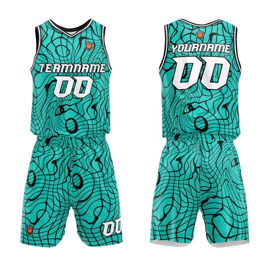 Benutzerdefinierter Teal Basketball Jersey Uniform Anzug gedruckt Ihr Logo Name Nummer