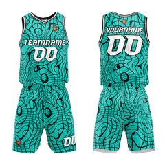 Benutzerdefinierter Teal Basketball Jersey Uniform Anzug gedruckt Ihr Logo Name Nummer