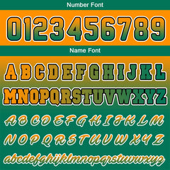 Benutzerdefinierte Verlauf Varsity-Jacke. Letterman-Jacke Orange Grün