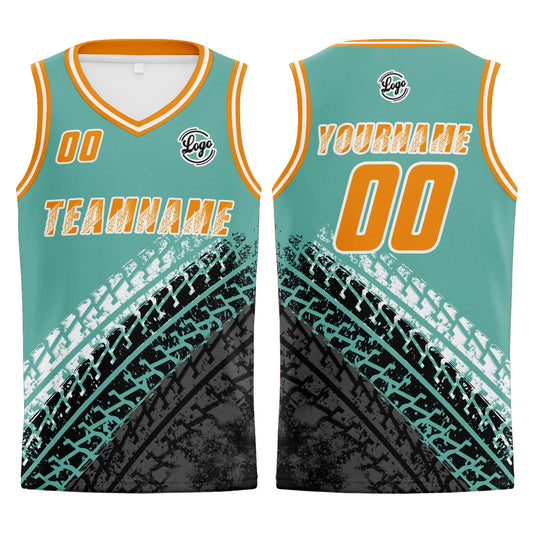 Benutzerdefinierter Teal Basketball Jersey Uniform Anzug gedruckt Ihr Logo Name Nummer