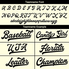 Benutzerdefinierte Authentisch Baseball-Trikot Creme-Schwarz