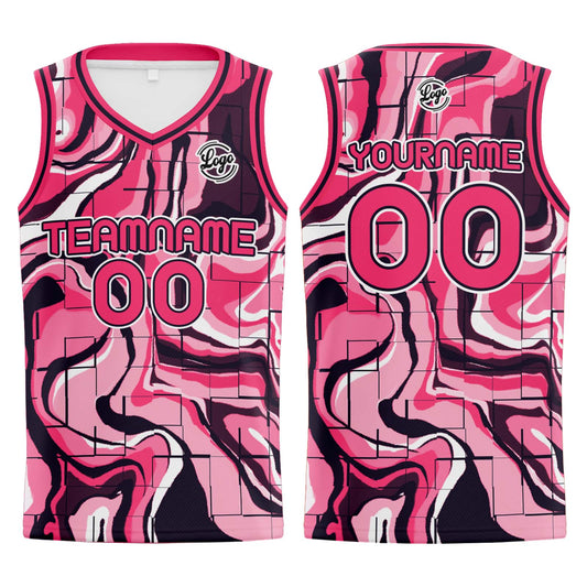 Benutzerdefinierter Rosa Basketball Jersey Uniform Anzug gedruckt Ihr Logo Name Nummer