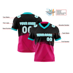 Benutzerdefinierte Rose Rot Blau Reversibel Fußball Trikot Personalisierte Gradient Fußball Shirts für Männer gedruckt Team Name Nummer Logo