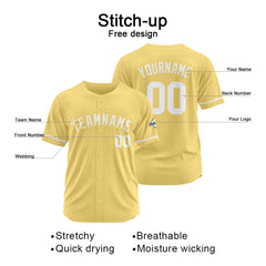 Benutzerdefinierte Authentisch Baseball-Trikot Gold-Weiß