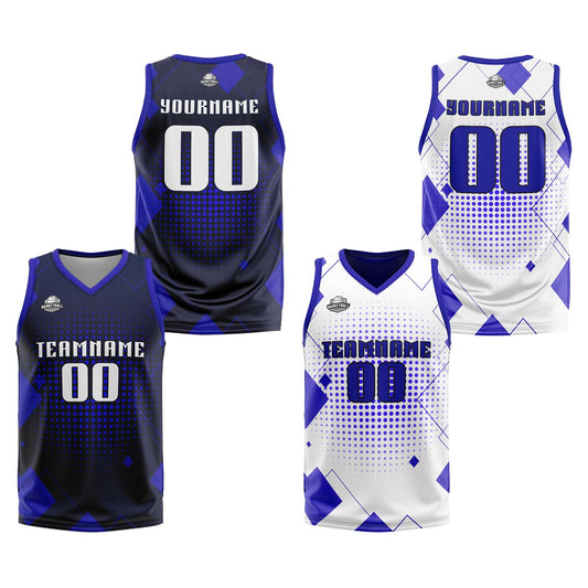 Benutzerdefinierte Royal Reversible Basketball Jersey Personalisierte Print Name Nummer Logo