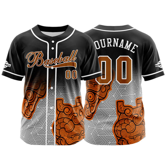 Benutzerdefiniert Schwarz Grau Orange Baseball Uniformen Drucken für Jungs Mädchen und Kinder Machen Ihr Team Mehr Vielfältig