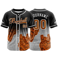 Benutzerdefiniert Schwarz Grau Orange Baseball Uniformen Drucken für Jungs Mädchen und Kinder Machen Ihr Team Mehr Vielfältig