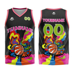 Benutzerdefinierter Schwarz Basketball Jersey Uniform Anzug gedruckt Ihr Logo Name Nummer