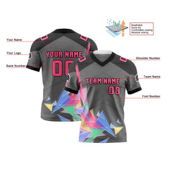 Benutzerdefinierte Schwarz Grau Reversibel Fußball Trikot Personalisierte Gradient Fußball Shirts für Männer gedruckt Team Name Nummer Logo