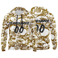 Benutzerdefinierter Sweatshirt-Hoodie für Mann, Frau, Mädchen, Junge. Drucken Sie Ihr Logo, Ihren Namen und Ihre Nummer Braun&Weiß