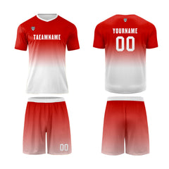 Benutzerdefinierte Rot Weiß Trikots für Männer Frauen Personalisierte Fußball Uniformen für Erwachsene und Kind