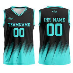 Benutzerdefinierter Schwarz Petrol Basketball Jersey Uniform Anzug gedruckt Ihr Logo Name Nummer