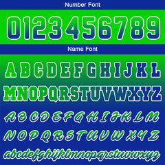 Benutzerdefinierte Verlauf Varsity-Jacke. Letterman-Jacke Grün Blau