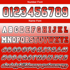 Benutzerdefinierte Verlauf Varsity-Jacke. Letterman-Jacke Weiß Rot