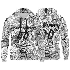 Benutzerdefinierter Sweatshirt-Hoodie für Mann, Frau, Mädchen, Junge. Drucken Sie Ihr Logo, Ihren Namen und Ihre Nummer Weiß