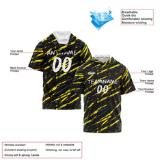 Benutzerdefinierte Schwarz Gelb Kurzarm-Kapuzenpullover für Männer Frauen Hemden mit Kapuzen gedruckt Name Logo