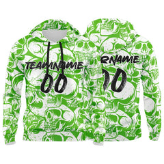 Benutzerdefinierter Sweatshirt-Hoodie für Mann, Frau, Mädchen, Junge. Drucken Sie Ihr Logo, Ihren Namen und Ihre Nummer Grün&Weiß