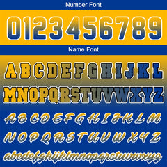 Benutzerdefinierte Verlauf Varsity-Jacke. Letterman-Jacke Gelb Blau