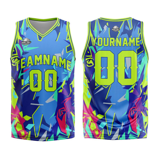 Benutzerdefinierter Neongrün Basketball Jersey Uniform Anzug gedruckt Ihr Logo Name Nummer