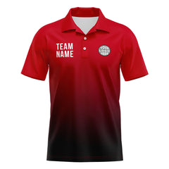Benutzerdefinierte Rot Schwarz Weiß Fußball Polo-Shirts Fügen Sie Ihr Einzigartiges hinzu Logo/Name/Nummer