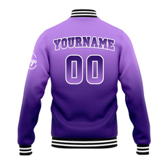Benutzerdefinierte Verlauf Varsity-Jacke. Letterman-Jacke Lila