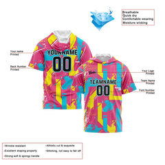 Benutzerdefinierte Gelb Kurzarm-Kapuzenpullover für Männer Frauen Hemden mit Kapuzen gedruckt Name Logo