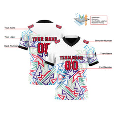 Benutzerdefinierte Weiß Rot Reversibel Fußball Trikot Personalisierte Gradient Fußball Shirts für Männer gedruckt Team Name Nummer Logo