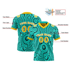 Benutzerdefinierte Grün Gelb Reversibel Fußball Trikot Personalisierte Gradient Fußball Shirts für Männer gedruckt Team Name Nummer Logo