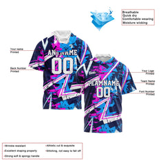 Benutzerdefinierte Marine Rosa Blau Neongrün Kurzarm-Kapuzenpullover für Männer Frauen Hemden mit Kapuzen gedruckt Name Logo