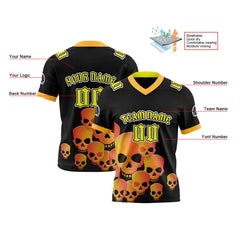 Benutzerdefinierte Schwarz Orange Reversibel Fußball Trikot Personalisierte Gradient Fußball Shirts für Männer gedruckt Team Name Nummer Logo