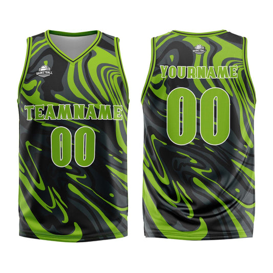 Benutzerdefinierter Grün Schwarz Basketball Jersey Uniform Anzug gedruckt Ihr Logo Name Nummer