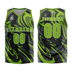 Benutzerdefinierter Grün Schwarz Basketball Jersey Uniform Anzug gedruckt Ihr Logo Name Nummer