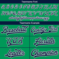 Benutzerdefinierte Authentisch Baseball-Trikot Grün-Marine