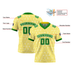 Benutzerdefinierte Gelb Grün Reversibel Fußball Trikot Personalisierte Gradient Fußball Shirts für Männer gedruckt Team Name Nummer Logo