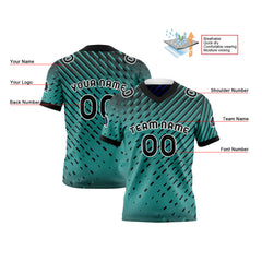 Benutzerdefinierte Grün Blau Reversibel Fußball Trikot Personalisierte Gradient Fußball Shirts für Männer gedruckt Team Name Nummer Logo