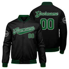 Benutzerdefinierte Verlauf Varsity-Jacke. Letterman-Jacke Grün Schwarz